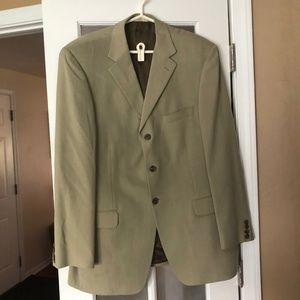 Mens 44R Blazer 100% Silk Sage Sport Coat Light Jacket